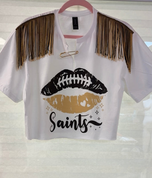 Saints Custom Crop T-shirts