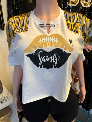 Saints Custom Crop T-shirt