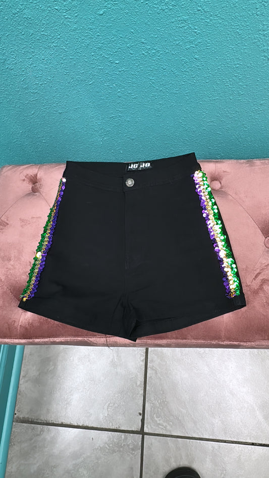 Custom 🎭 Sequins/Fringe Shorts (Available In Store Only)